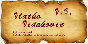 Vlatko Vidaković vizit kartica